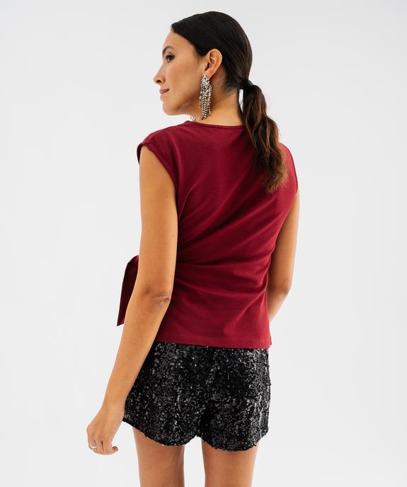 Débardeur asymétrique noué femme vue4 - GEMO 4G FEMME - GEMO