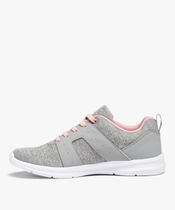 Baskets running en textile uni extralégères femme vue3 - GEMO (SPORTSWR) - GEMO