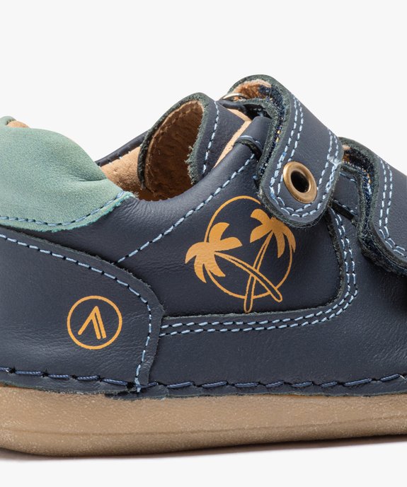 Chaussures premiers pas en cuir souple à double scratch bébé garçon - Alma vue6 - ALMA - GEMO