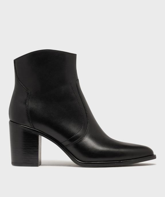 Bottines à talon dessus cuir femme - Tanéo vue1 - TANEO - GEMO