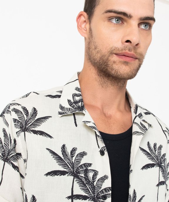 Chemise à manches courtes en coton léger et col cubain homme vue3 - GEMO (HOMME) - GEMO