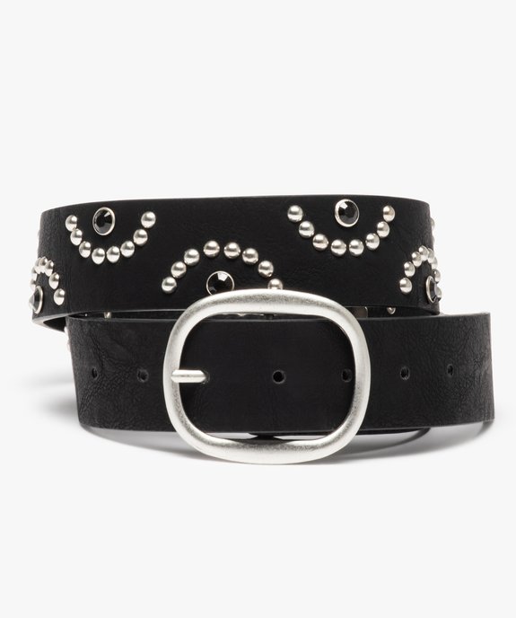 Ceinture femme  à clous argentés et gros strass vue1 - GEMO (ACCESS) - GEMO