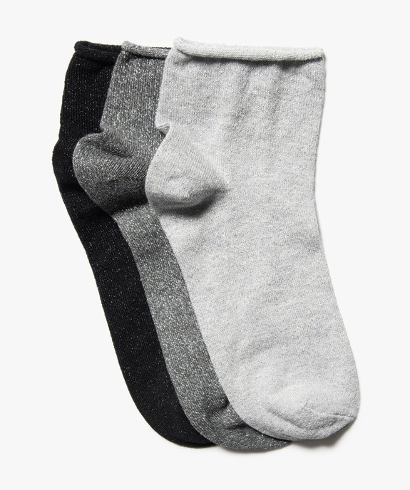 Chaussettes femme à paillettes tige courte (lot de 3 paires) vue1 - GEMO(HOMWR FEM) - GEMO