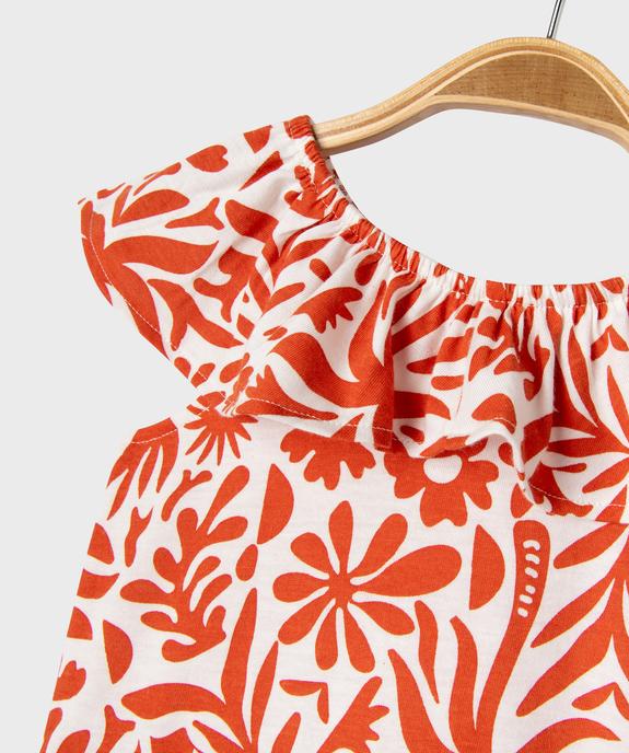 Robe à col volanté en jersey de coton bébé fille vue2 - GEMO 4G BEBE - GEMO