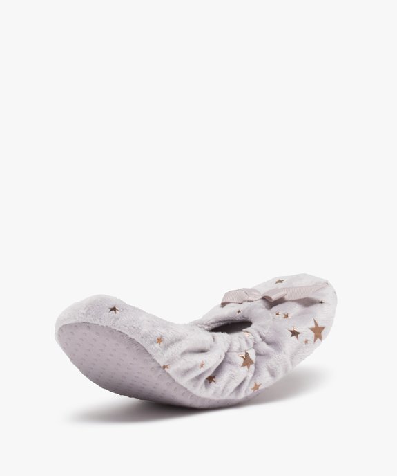 Chaussons femme ballerines en velours + pochette de voyage vue5 - GEMO(HOMWR FEM) - GEMO