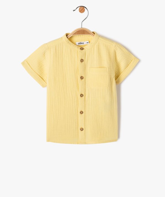 Chemise bébé garçon à manches courtes en double gaze vue1 - GEMO(BEBE DEBT) - GEMO