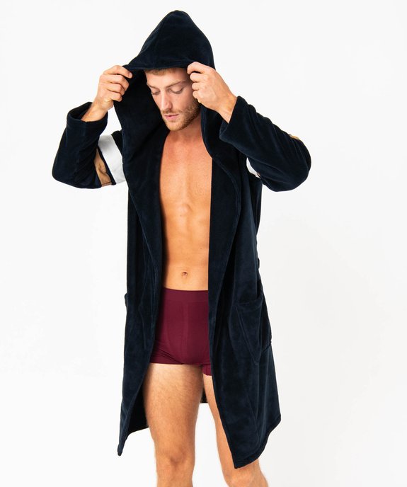Robe de chambre en velours à capuche homme vue1 - GEMO(HOMWR HOM) - GEMO