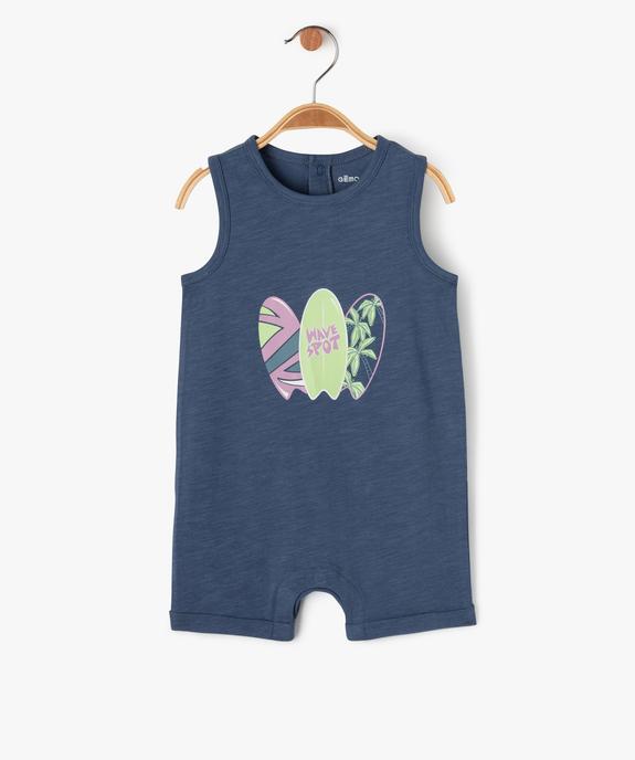 Combishort sans manches en jersey imprimé bébé garçon vue1 - GEMO(BEBE DEBT) - GEMO