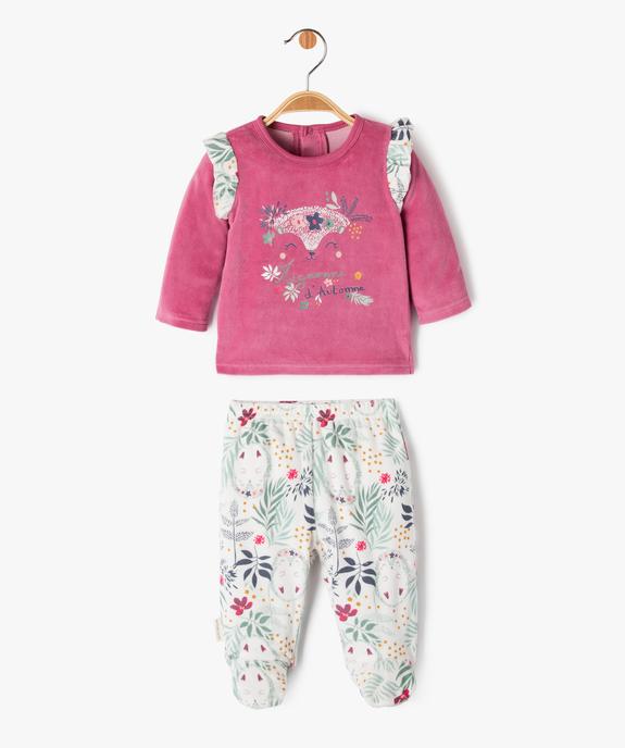 Pyjama 2 pièces avec volants sur les épaules bébé fille - Petit Béguin vue1 - PETIT BEGUIN - GEMO