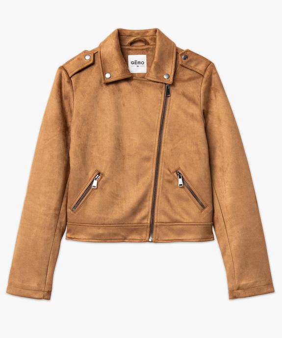 Blouson en suédine esprit biker femme vue4 - GEMO 4G FEMME - GEMO