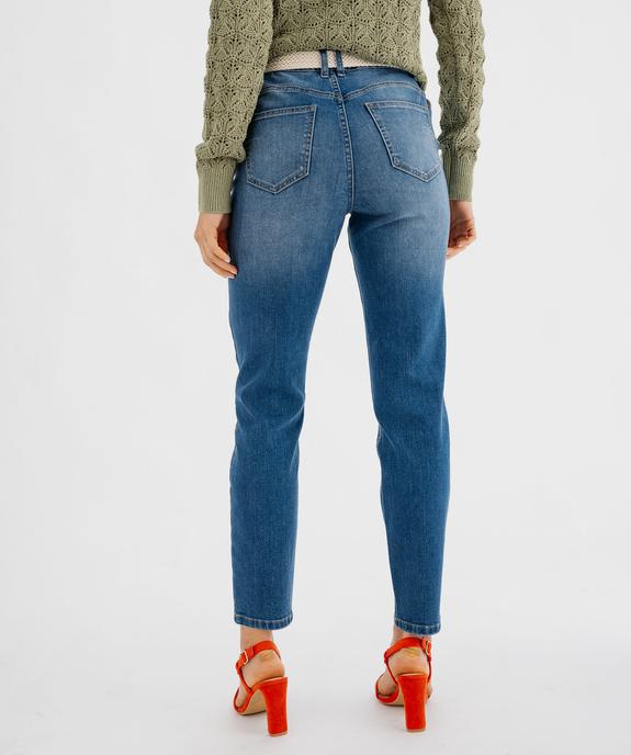 Jean Slim longueur 7/8ème avec ceinture femme vue3 - GEMO(FEMME PAP) - GEMO