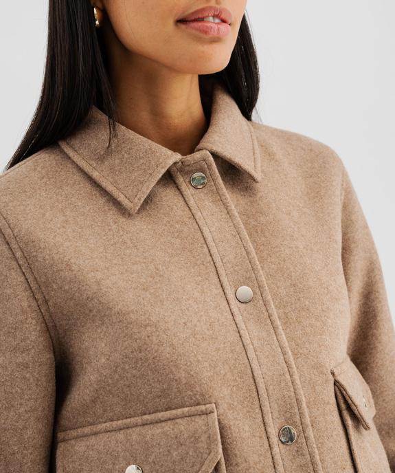 Veste courte aspect drap de laine femme vue2 - GEMO(FEMME PAP) - GEMO