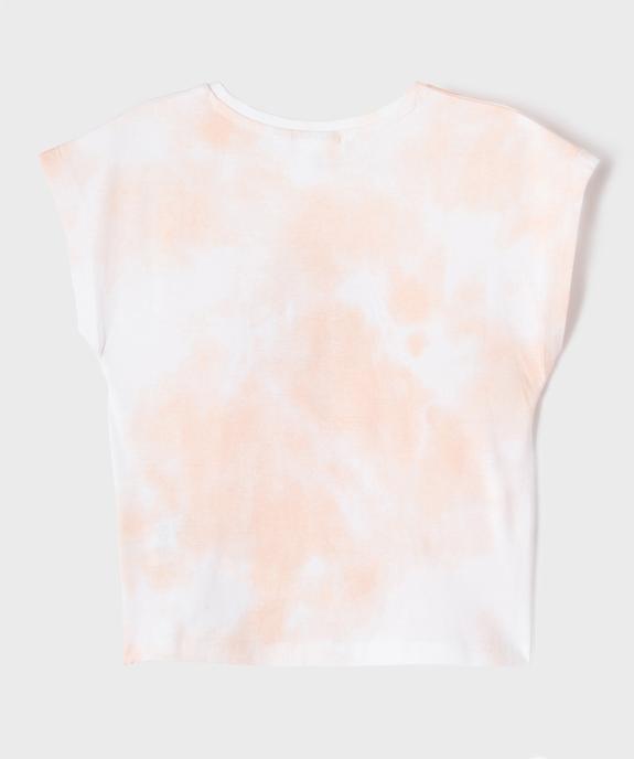 Tee-shirt manches courtes loose tie-and-dye imprimé fille - Vaïana vue3 - VAIANA - GEMO