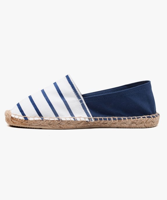 Espadrilles femme à talon plat dessus toile vue3 - GEMO (PLAGE) - GEMO