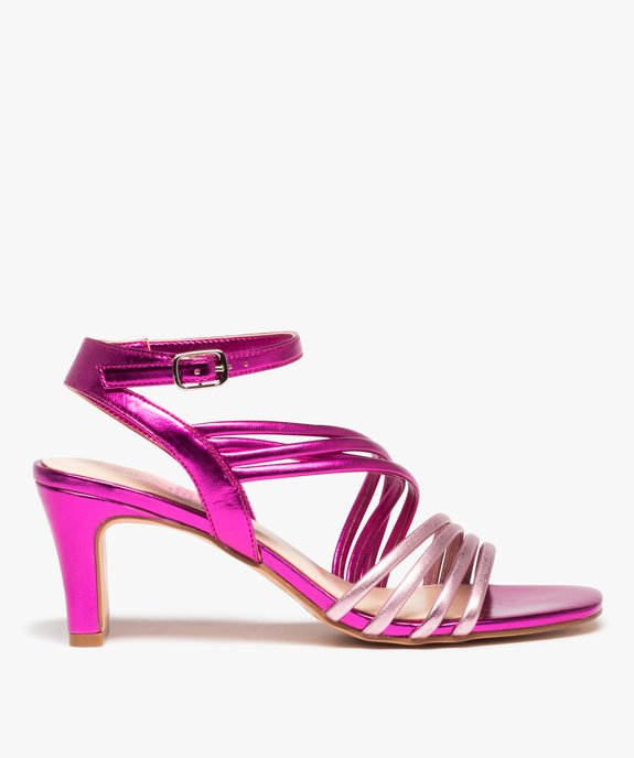 Sandales femme bicolores avec brides scintillantes vue1 - GEMO(URBAIN) - GEMO
