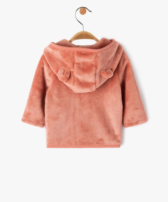 Sweat zippé à capuche en fourrure imitation bébé vue3 - GEMO(BB COUCHE) - GEMO