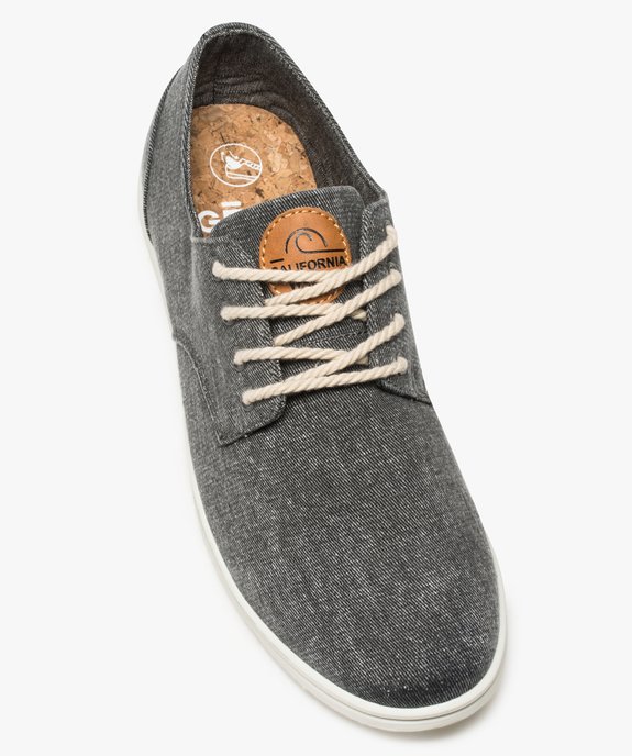 Baskets homme tige basse en toile avec lacets en corde vue5 - GEMO (CASUAL) - GEMO