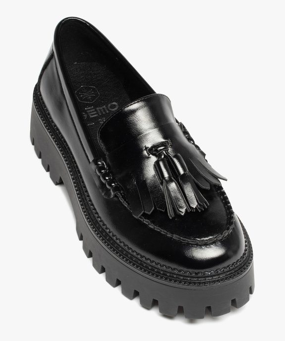 Mocassins femme unis à semelle compensée et crantée vue5 - GEMO (CASUAL) - GEMO