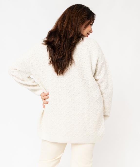 Gilet long porté ouvert en maille pailletée femme grande taille vue3 - GEMO (G TAILLE) - GEMO