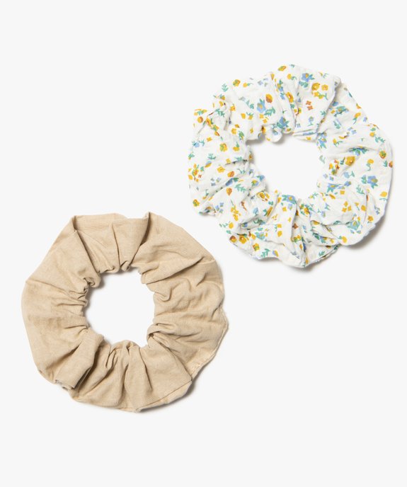 Chouchou femme motif fleuri (lot de 2) vue1 - GEMO (ACCESS) - GEMO