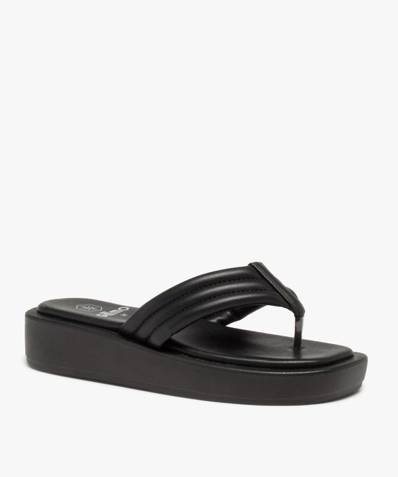 Tongs femme à semelle plateforme et brides rembourrées vue2 - GEMO (CASUAL) - GEMO