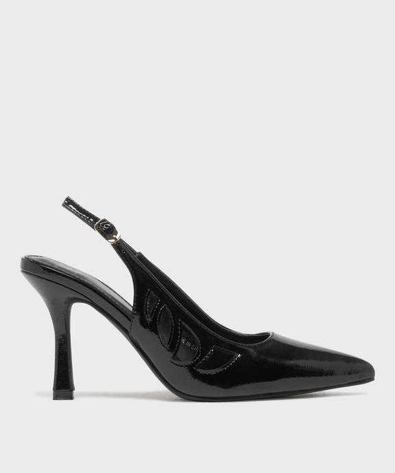 Escarpins slingback vernis à talon fin et détails ajourés - Follow Me vue1 - FOLLOW ME - GEMO