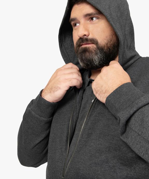Sweat homme grande taille zippé à capuche vue1 - GEMO 4G HOMME - GEMO