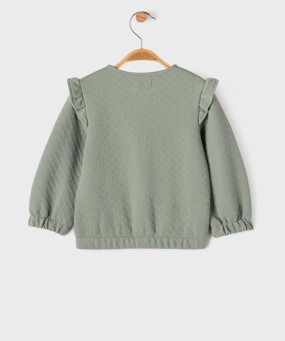 Sweat zippé avec volants sur les épaules bébé fille vue3 - GEMO(BEBE DEBT) - GEMO