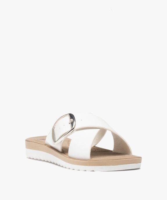 Mules femme plates à brides épaisses et à boucle vue2 - GEMO (CONFORT) - GEMO