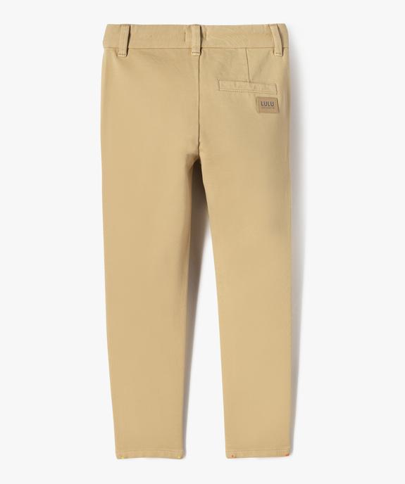 Pantalon chino en maille confortable et au coloris unique garçon vue3 - LULUCASTAGNETTE - GEMO