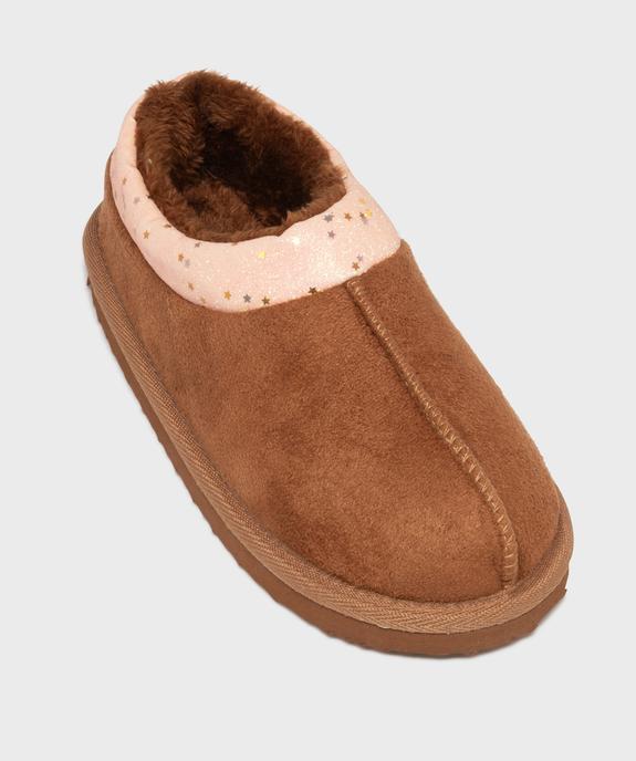 Chaussons en suédine avec doublure fourrure imitation fille vue5 - GEMO (ENFANT) - GEMO