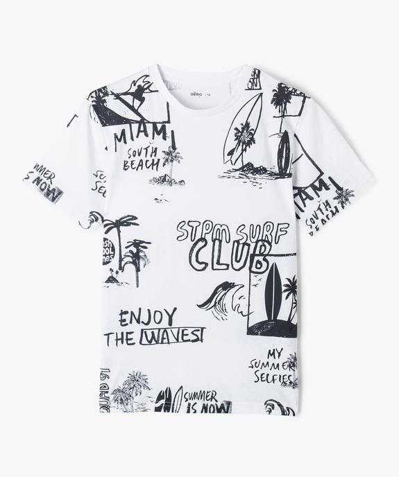 Tee-shirt avec motif surf sur le buste garçon vue1 - GEMO (JUNIOR) - GEMO