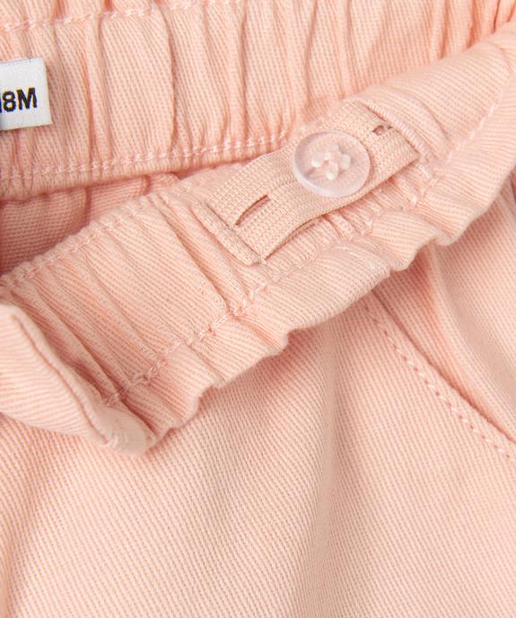 Short uni avec ceinture élastiquée bébé fille vue2 - GEMO 4G BEBE - GEMO