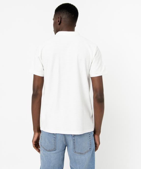 Polo manches courtes en maille texturée homme vue3 - GEMO (HOMME) - GEMO