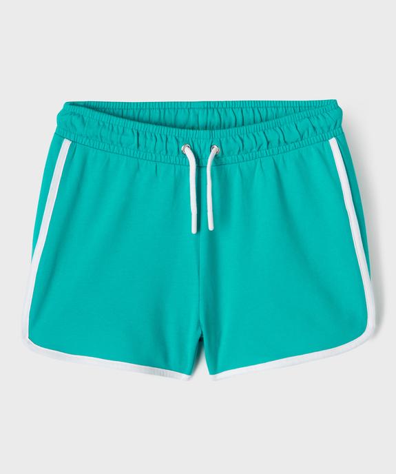 Short en maille avec biais contrastants fille vue1 - GEMO 4G FILLE - GEMO