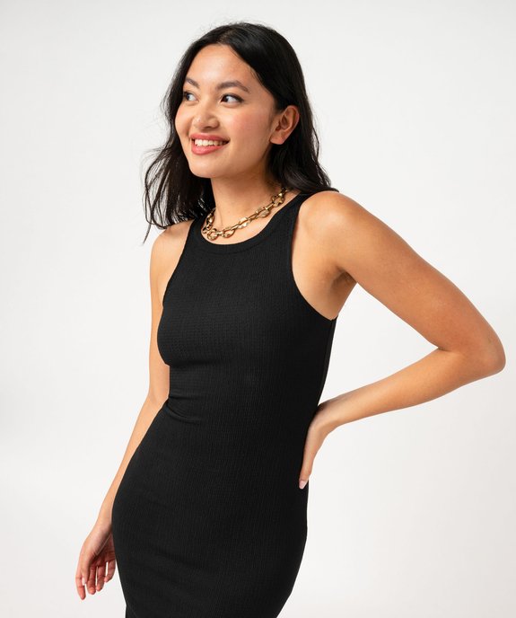 Robe longue sans manches en maille gaufrée femme vue2 - GEMO(FEMME PAP) - GEMO
