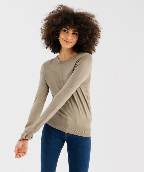 Pull fin en viscose fluide femme vue1 - GEMO 4G FEMME - GEMO