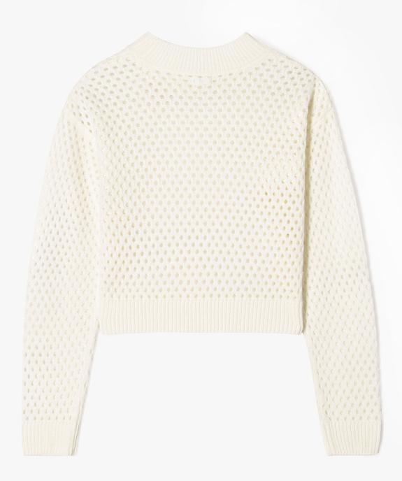 Pull en maille ajourée coupe courte fille vue5 - GEMO (JUNIOR) - GEMO