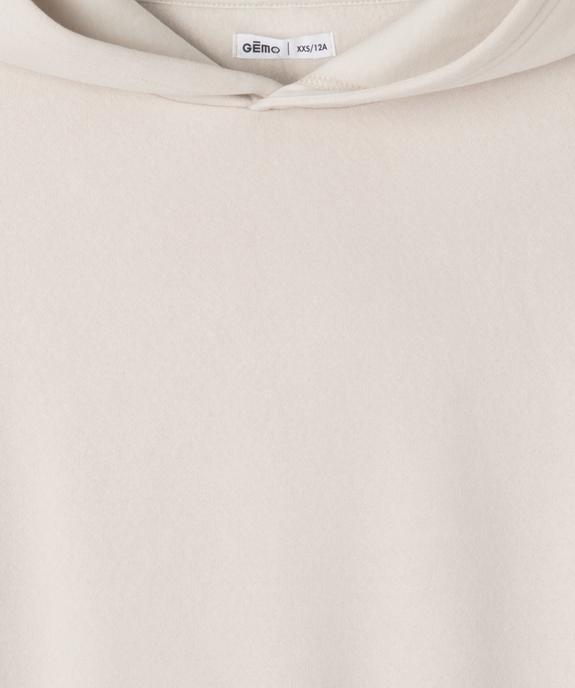 Sweat à capuche ample et court fille vue2 - GEMO 4G FILLE - GEMO