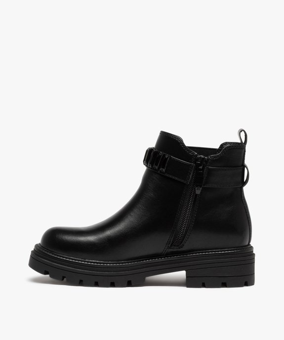 Boots fille chelsea à épaisse semelle crantée et bride fantaisie vue3 - GEMO (ENFANT) - GEMO