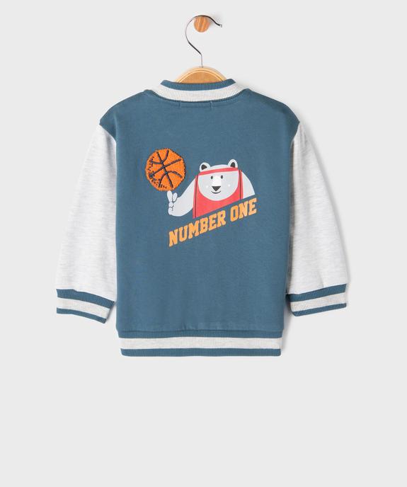 Sweat bicolore avec motifs poitrine et dos bébé garçon vue4 - GEMO(BEBE DEBT) - GEMO