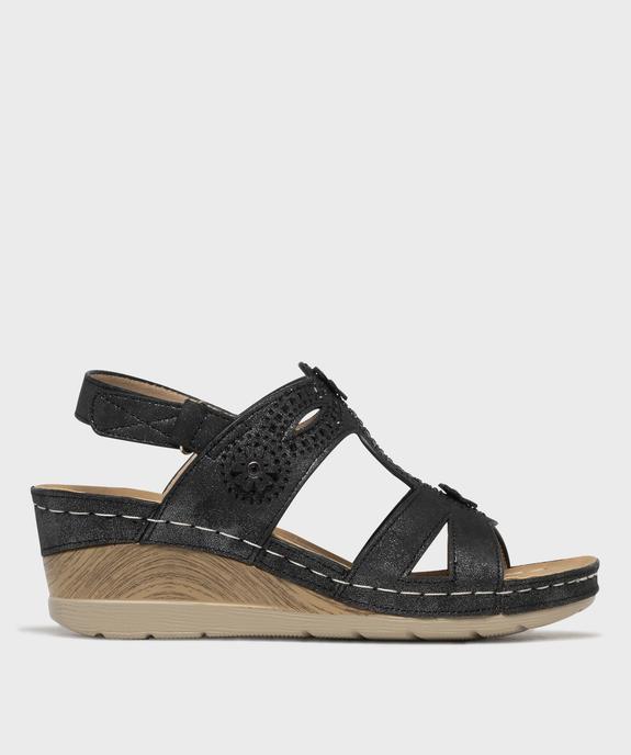 Sandales confort à strass avec talon compensé femme vue1 - G'FLEX - GEMO