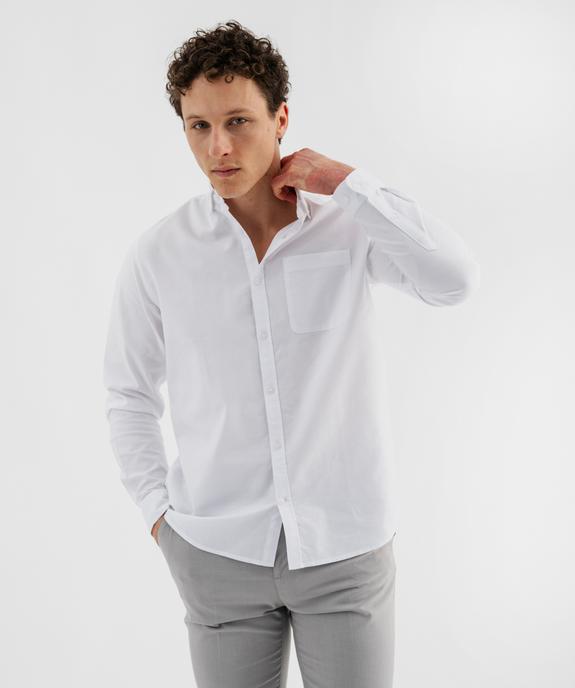Chemise manches longues regular en coton rayé homme vue1 - GEMO 4G HOMME - GEMO