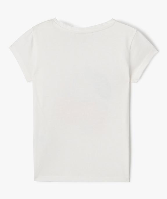 Tee-shirt fille à manches courtes avec motif vue3 - GEMO (ENFANT) - GEMO