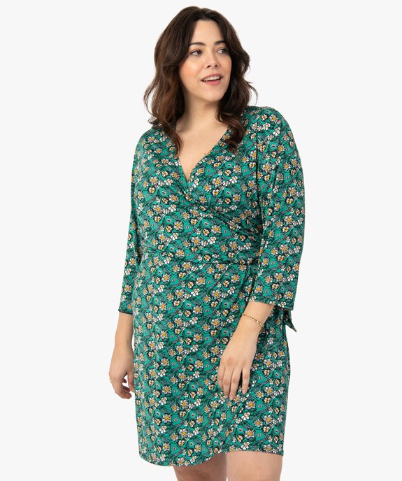 Robe femme grande taille façon portefeuille  vue1 - GEMO (G TAILLE) - GEMO