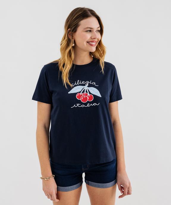 Tee-shirt manches courtes imprimé femme vue1 - GEMO 4G FEMME - GEMO