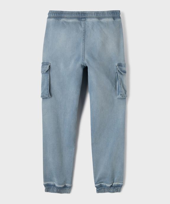 Jean jogger cargo en denim très extensible garçon vue3 - GEMO 4G GARCON - GEMO
