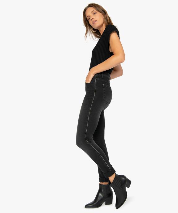 Jean femme coupe slim avec bande métallisée sur le côté vue5 - GEMO(FEMME PAP) - GEMO
