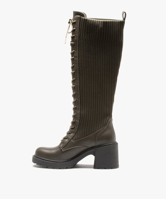  Bottes femme unies à lacets et tige en maille vue4 - GEMO(URBAIN) - GEMO