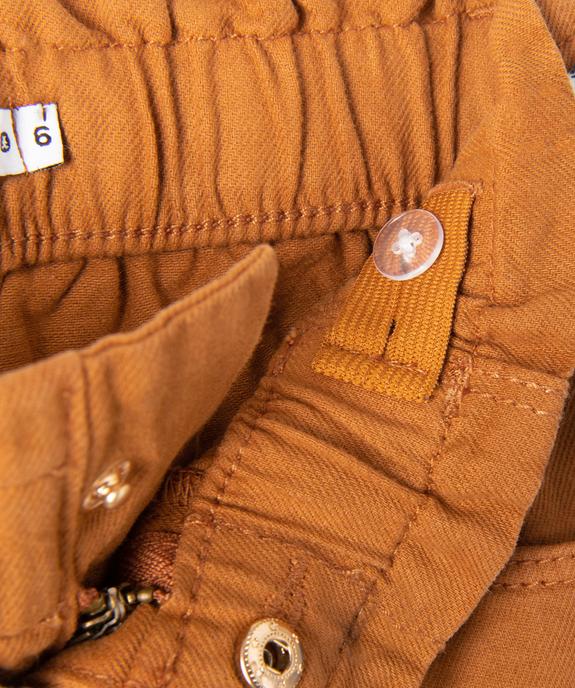 Pantalon fille en toile avec bas resserrés et ceinture fantaisie - LuluCastagnette vue4 - LULUCASTAGNETTE - GEMO